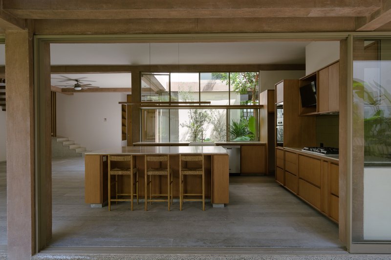Paseo House of Cantera / Antumbra estudio - Interior Photography, Kitchen, Wood, Beam